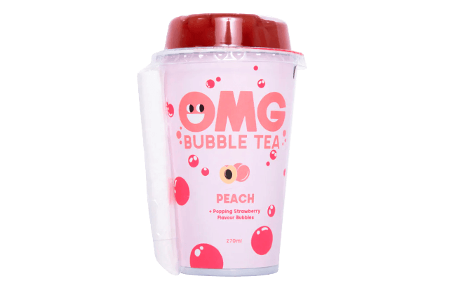 Produktbild OMG Bubble Tea Pfirsich mit Erdbeere Fruchtperlen
